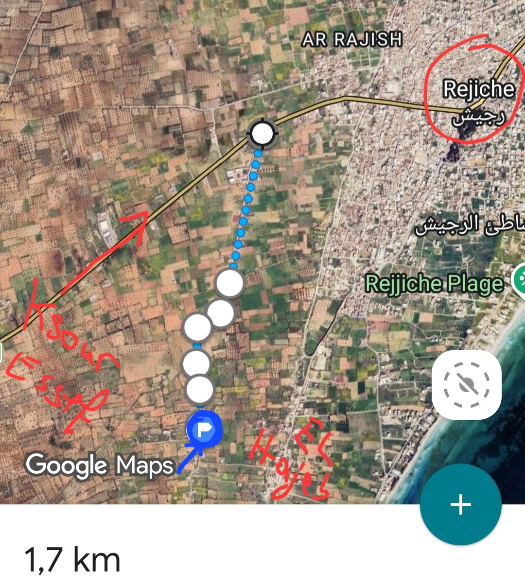 Mahdia&nbsp;Rejiche&nbsp;Terrain&nbsp;Terrain nu&nbsp;Terrain de 2 000 m2 � rejich 150 dt le m2