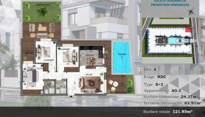 Ain Zaghouan&nbsp;Ain Zaghouan&nbsp;Vente&nbsp;Appart. 4 pi�ces&nbsp;Appartement s3 neuf � la nouvelle soukra ref12a34