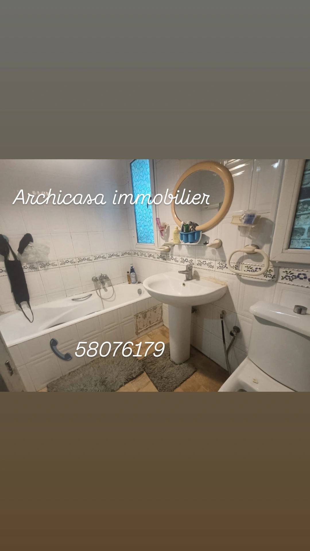 Hammam Chatt&nbsp;Hammam Chatt&nbsp;Location&nbsp;Appart. 2 pi�ces&nbsp;Rdc meubl�e avec jardin