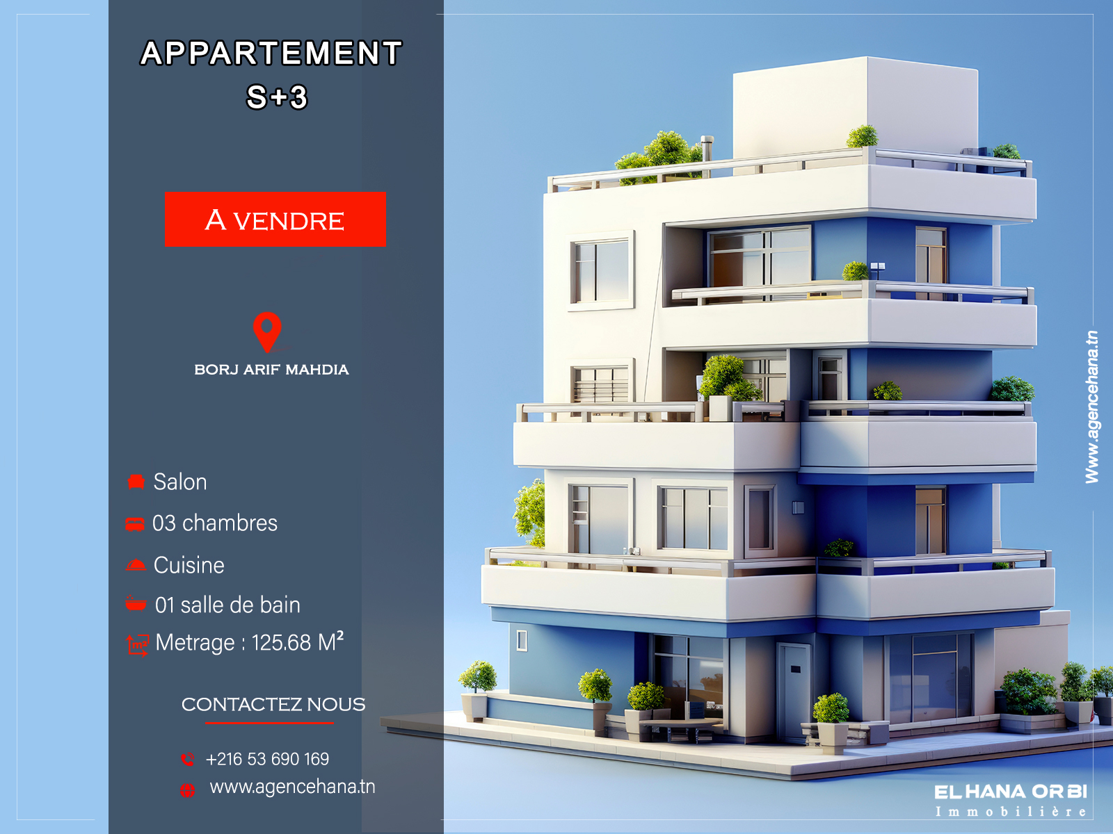 Mahdia&nbsp;Mahdia&nbsp;Vente&nbsp;Appart. 3 pi�ces&nbsp;Des appartements s3 � mahdia