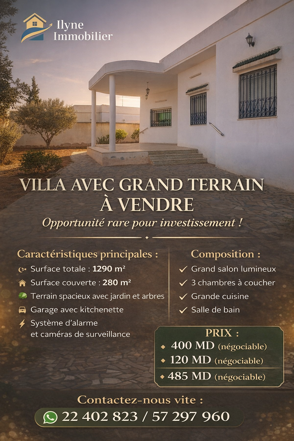 Sfax Ville&nbsp;Sfax&nbsp;Vente&nbsp;Maisons&nbsp;Route l'a�roport km 5  zone villa  cartier calme