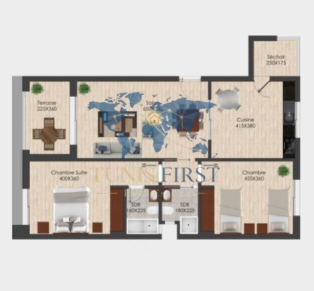 Ain Zaghouan&nbsp;Ain Zaghouan&nbsp;Vente&nbsp;Appart. 3 pi�ces&nbsp;Appartement s2 � ain zaghouan nord